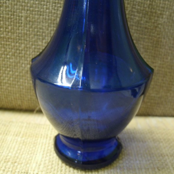 Hazel Atlas Vintage Cobalt Blue Glass Vase - Picture 8 of 16